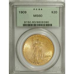 1909 $20 MS60 PCGS