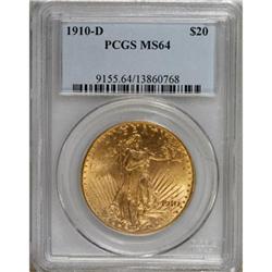 1910-D $20 MS64 PCGS