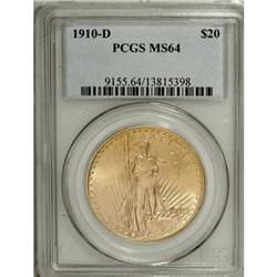 1910-D $20 MS64 PCGS