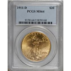 1911-D $20 MS64 PCGS