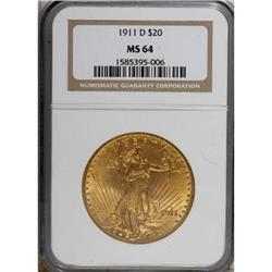 1911-D $20 MS64 NGC