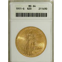 1911-S $20 MS64 ANACS