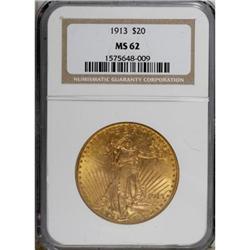 1913 $20 MS62 NGC
