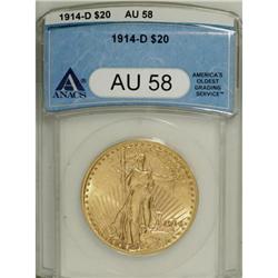 1914-D $20 AU58 ANACS