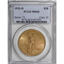 1923-D $20 MS65 PCGS