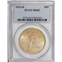 1923-D $20 MS65 PCGS