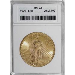 1925 $20 MS64 ANACS