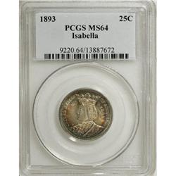 1893 25C Isabella Quarter MS64 PCGS
