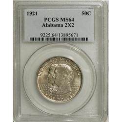 1921 50C Alabama 2x2 MS64 PCGS