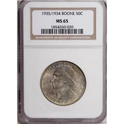 1935/34 50C Boone MS65 NGC
