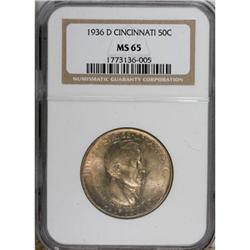 1936-D 50C Cincinnati MS65 NGC