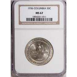 1936 50C Columbia MS67 NGC