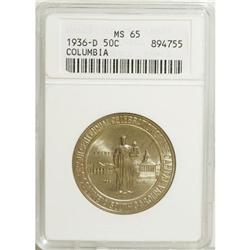 1936-D 50C Columbia MS65 ANACS