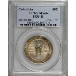1936-D 50C Columbia MS66 PCGS