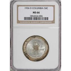 1936-D 50C Columbia MS66 NGC