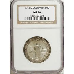 1936-D 50C Columbia MS66 NGC