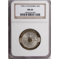 1936-S 50C Columbia MS66 NGC