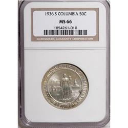 1936-S 50C Columbia MS66 NGC