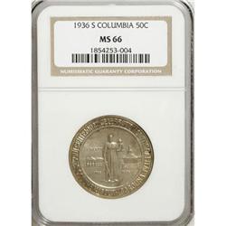 1936-S 50C Columbia MS66 NGC