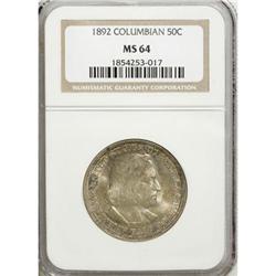 1892 50C Columbian MS64 NGC