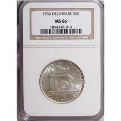 1936 50C Delaware MS66 NGC