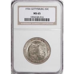 1936 50C Gettysburg MS65 NGC