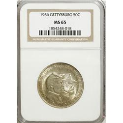 1936 50C Gettysburg MS65 NGC