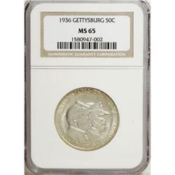 1936 50C Gettysburg MS65 NGC