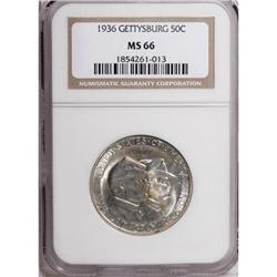 1936 50C Gettysburg MS66 NGC