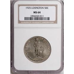 1925 50C Lexington MS64 NGC