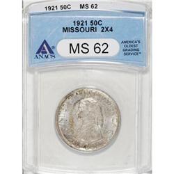 1921 50C Missouri 2x4 MS62 ANACS