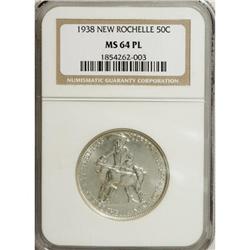 1938 50C New Rochelle Prooflike MS64 NGC