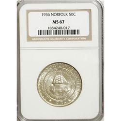 1936 50C Norfolk MS67 NGC
