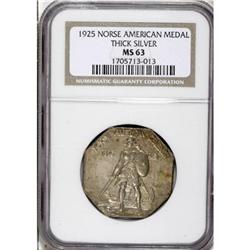 1925 Medal Norse Thick Planchet MS63 NGC