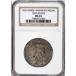 1925 Medal Norse Thin Planchet MS63 NGC