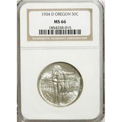 1934-D 50C Oregon MS66 NGC