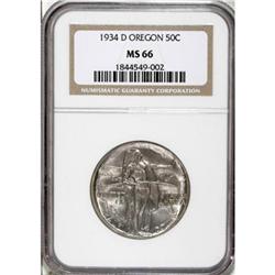 1934-D 50C Oregon MS66 NGC