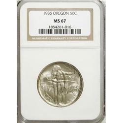 1936 50C Oregon MS67 NGC