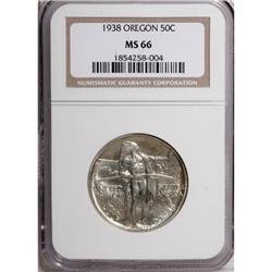1938 50C Oregon MS66 NGC