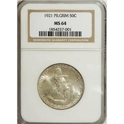1921 50C Pilgrim MS64 NGC