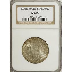 1936-D 50C Rhode Island MS66 NGC