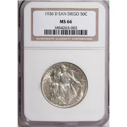 1936-D 50C San Diego MS66 NGC