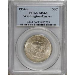 1954-S 50C Washington-Carver MS66 PCGS