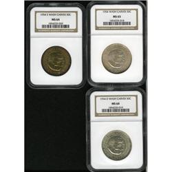 1954 SET Washington-Carver MS65 NGC