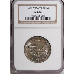 1936 50C Wisconsin MS64 NGC