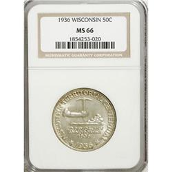 1936 50C Wisconsin MS66 NGC