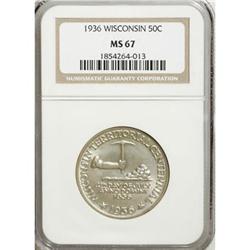1936 50C Wisconsin MS67 NGC