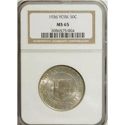 1936 50C York MS65 NGC