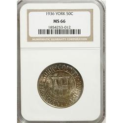 1936 50C York MS66 NGC