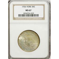 1936 50C York MS67 NGC